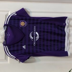 Adidas Women's V-Neck Orlando City Promotion Short Sleeve Climacool Shirt Large